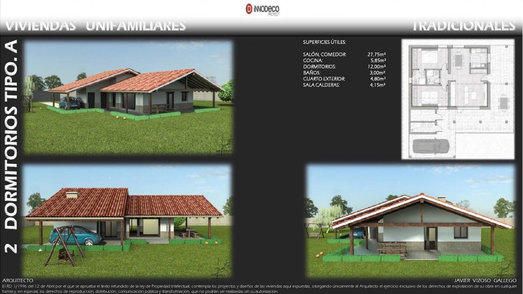 Vivienda Unifamiliar 2 dormitorios Tipo A Tradicional